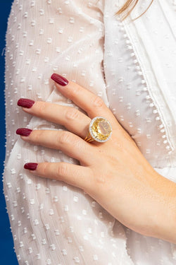 Bague Cocktail Or jaune Citrine - Castafiore