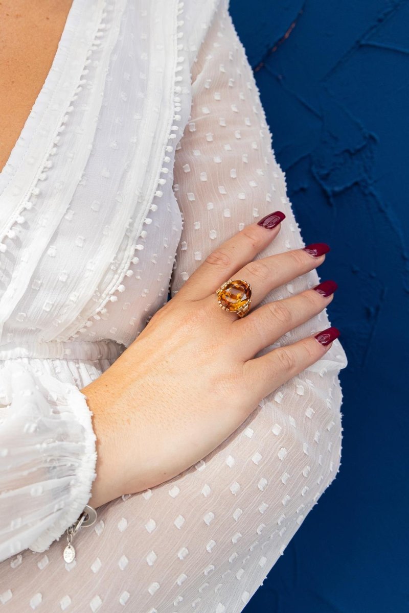 Bague Cocktail Or jaune Citrine - Castafiore