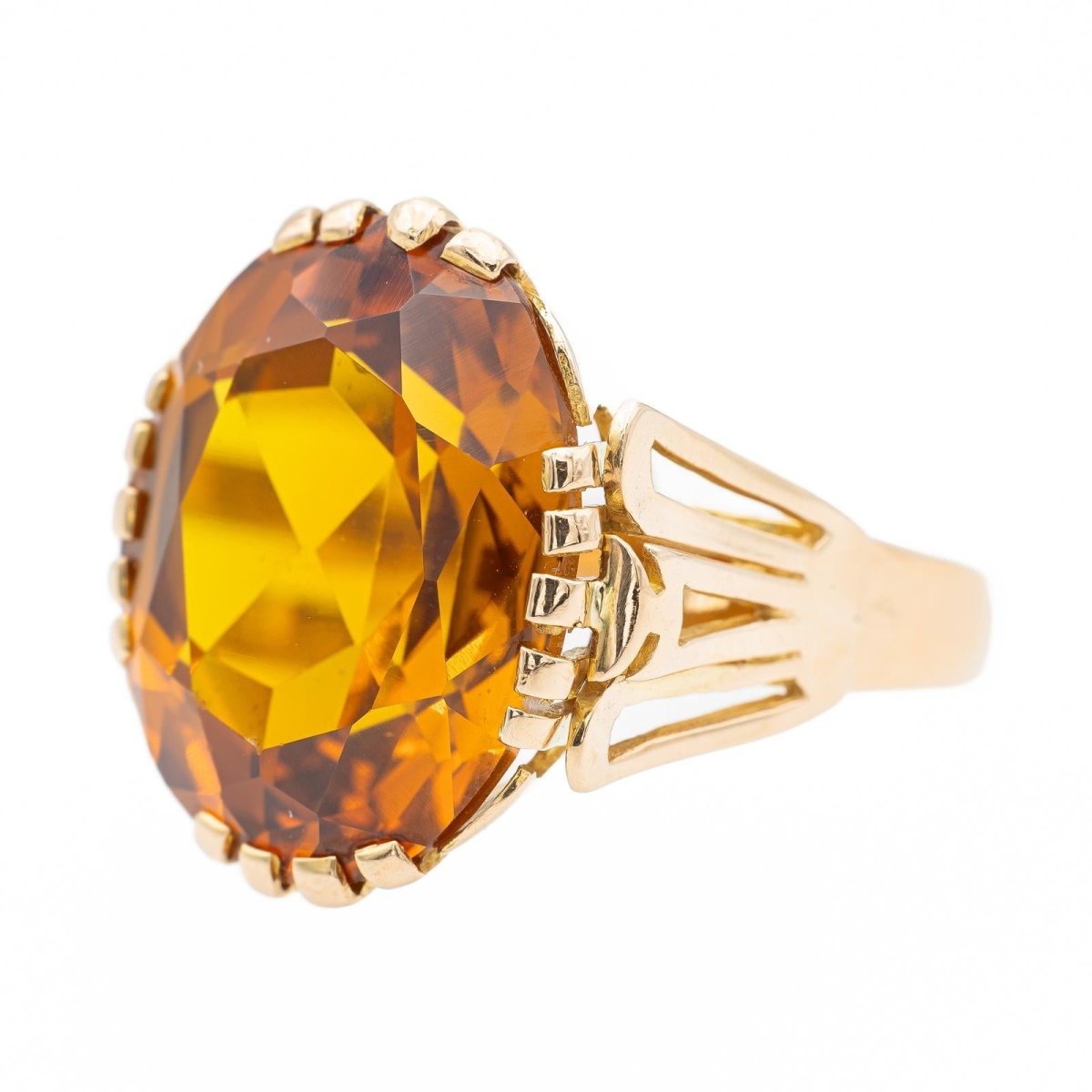 Bague Cocktail Or jaune Citrine - Castafiore
