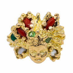 Bague Cocktail Or jaune Corail - Castafiore