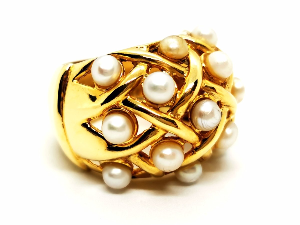 Bague Cocktail Or jaune Perle - Castafiore