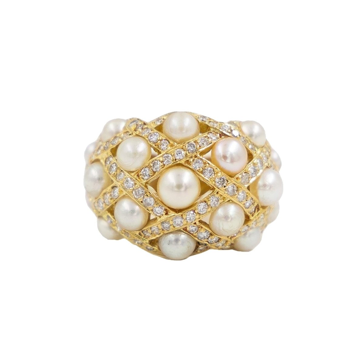 Bague Cocktail Or jaune Perle - Castafiore
