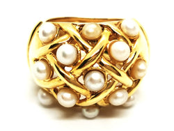 Bague Cocktail Or jaune Perle - Castafiore