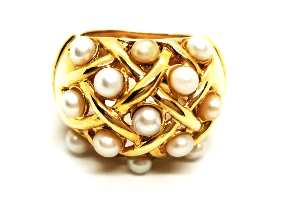 Bague Cocktail Or jaune Perle - Castafiore