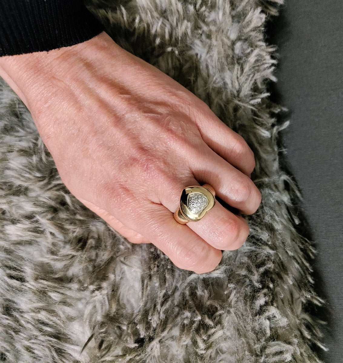 Bague Coeur Pavage Diamants - Castafiore