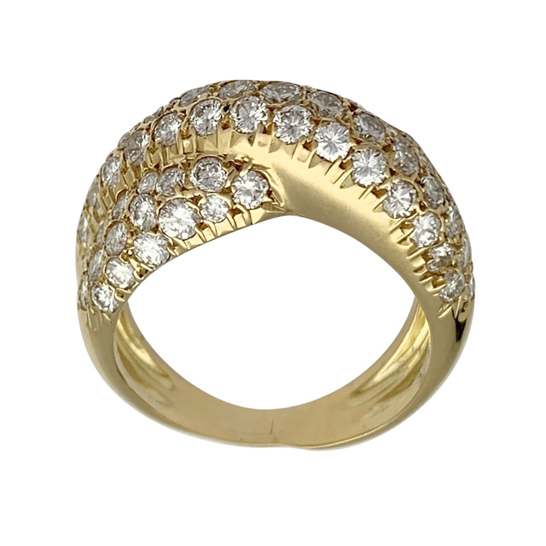 Bague "Croisée" en or jaune et diamants - Castafiore