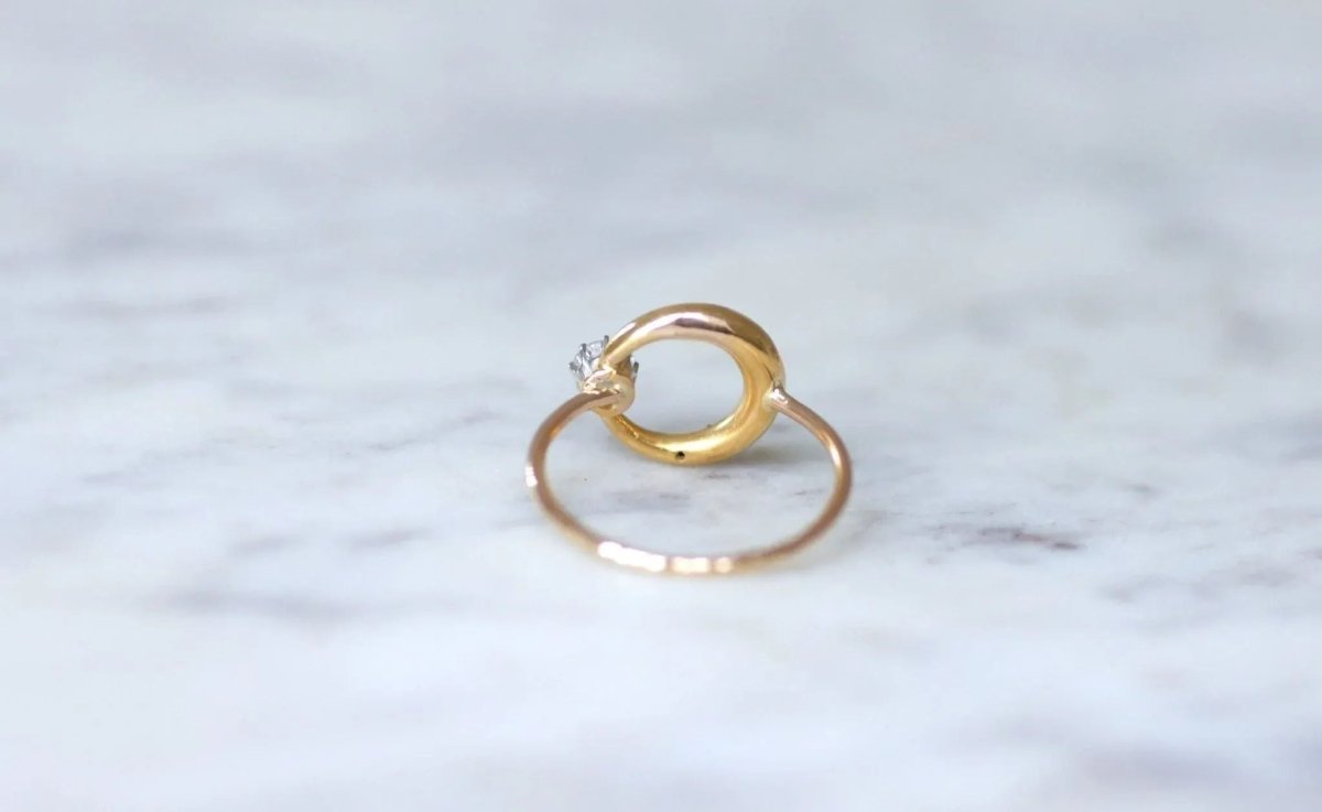 Bague croissant de lune diamant et or - Castafiore