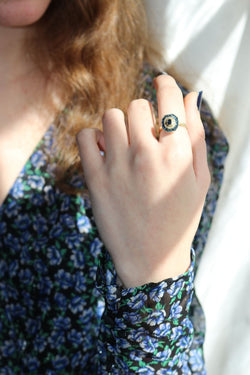 Bague de Style Art Déco Saphirs - Castafiore