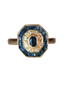 Bague de Style Art Déco Saphirs - Castafiore