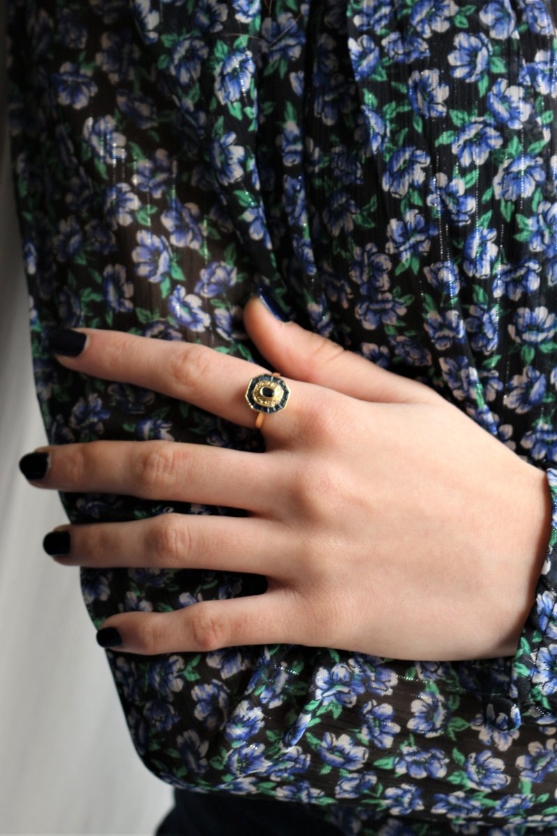 Bague de Style Art Déco Saphirs - Castafiore