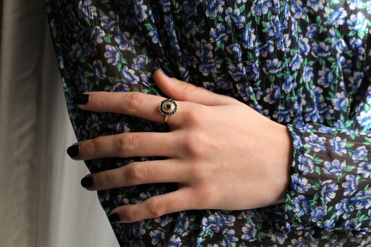 Bague de Style Art Déco Saphirs - Castafiore