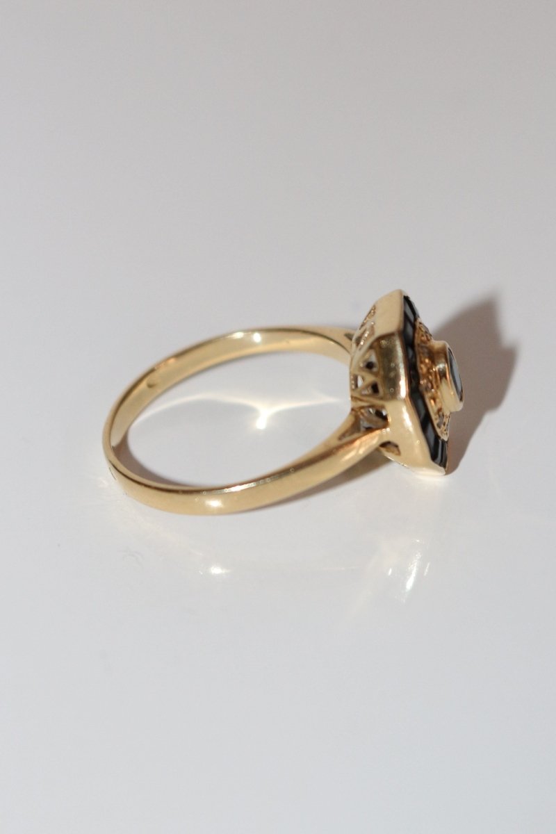 Bague de Style Art Déco Saphirs - Castafiore