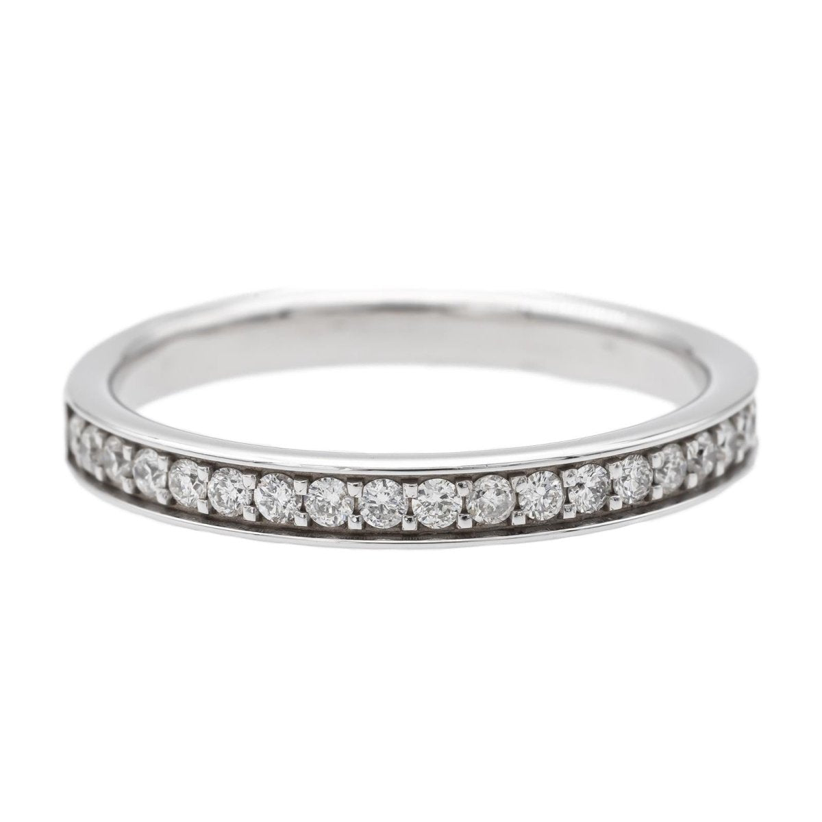 Bague Demi Alliance en or blanc et diamants - Castafiore