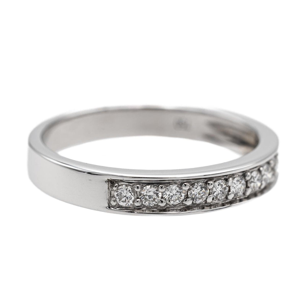 Bague Demi-Alliance en or blanc et diamants - Castafiore