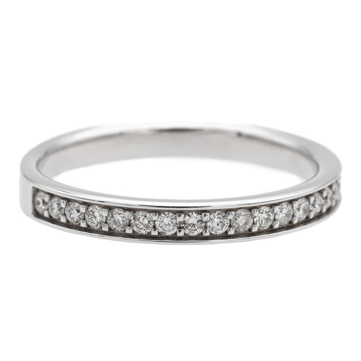 Bague Demi Alliance en or blanc et diamants - Castafiore