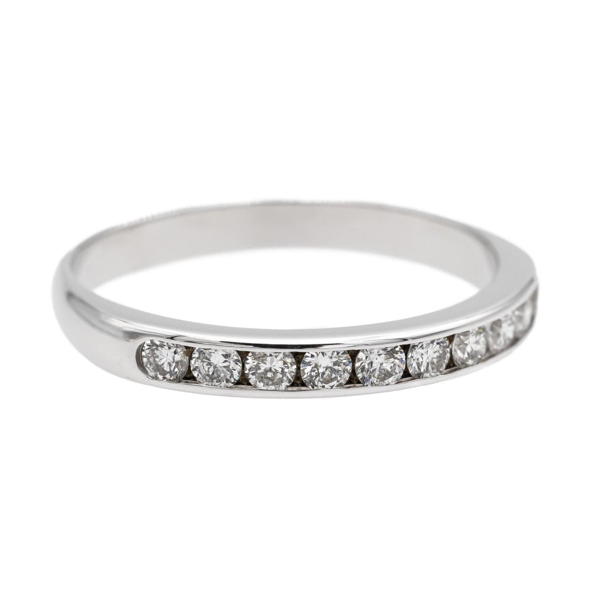 Bague demi alliance en or blanc et diamants - Castafiore