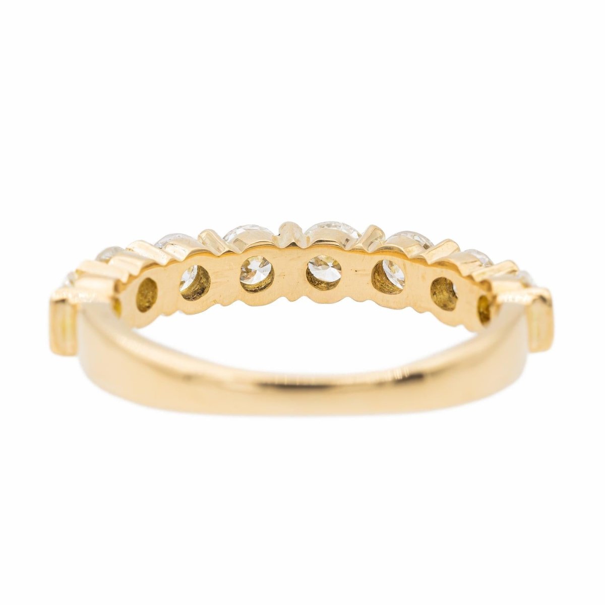 Bague demi alliance en or jaune et diamants - Castafiore