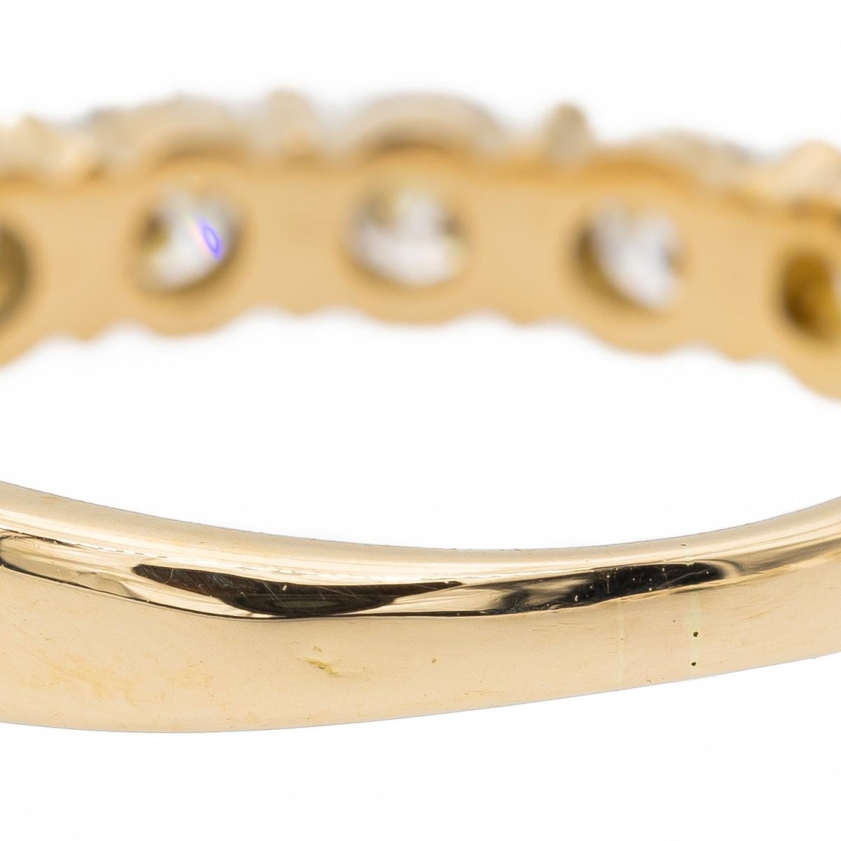Bague demi alliance en or jaune et diamants - Castafiore