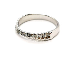 Bague Demi alliance Or blanc Diamant - Castafiore