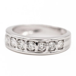 Bague demi alliance Or blanc Diamant - Castafiore