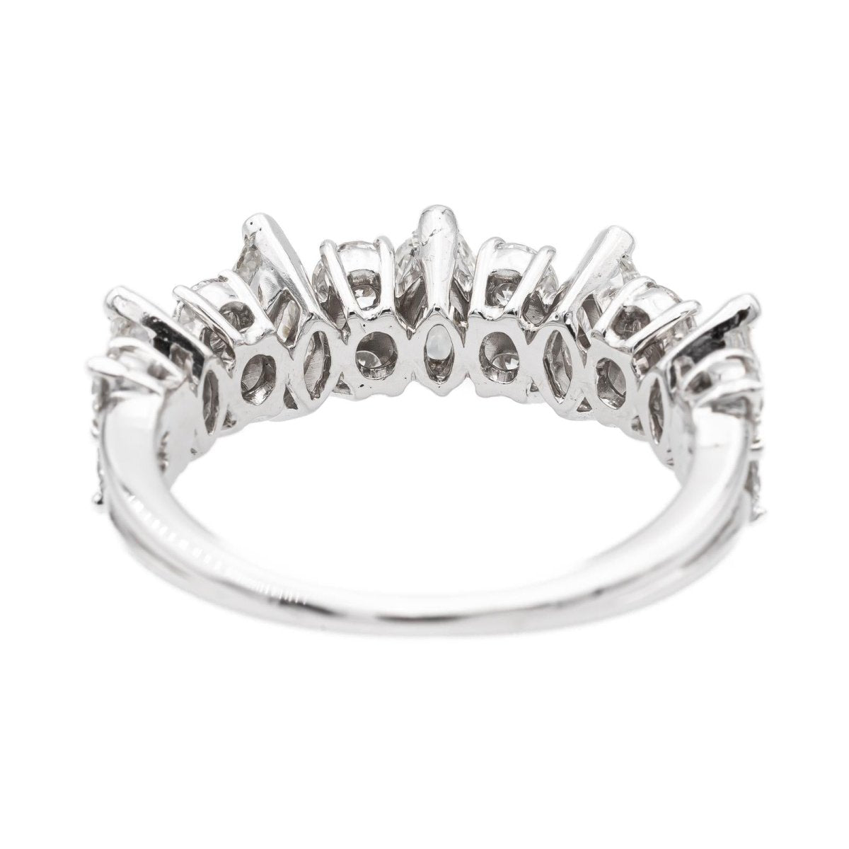 Bague Demi alliance Or blanc diamant - Castafiore