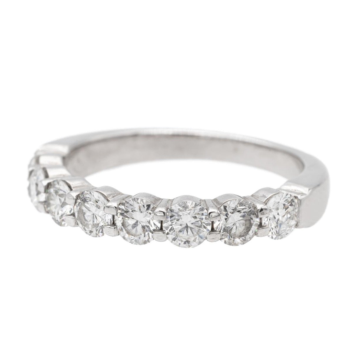 Bague Demi alliance Or blanc Diamant - Castafiore