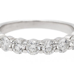 Bague Demi alliance Or blanc Diamant - Castafiore