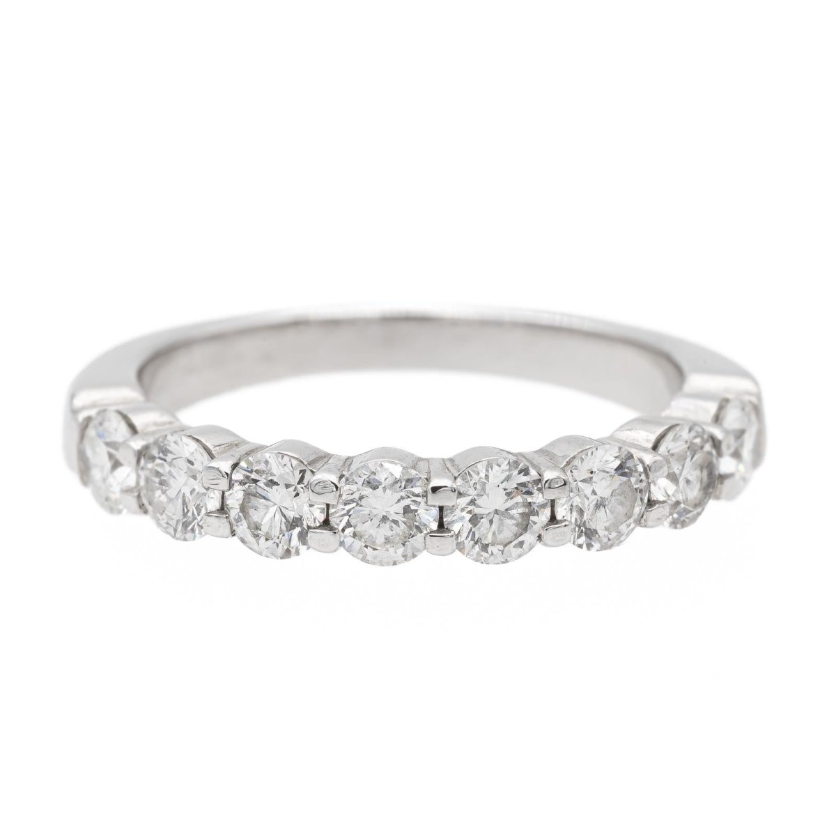 Bague Demi alliance Or blanc Diamant - Castafiore