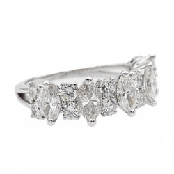 Bague Demi alliance Or blanc diamant - Castafiore