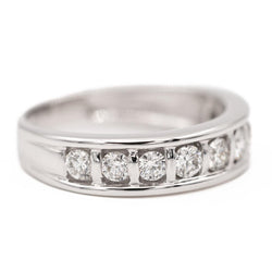 Bague demi alliance Or blanc Diamant - Castafiore