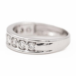 Bague demi alliance Or blanc Diamant - Castafiore