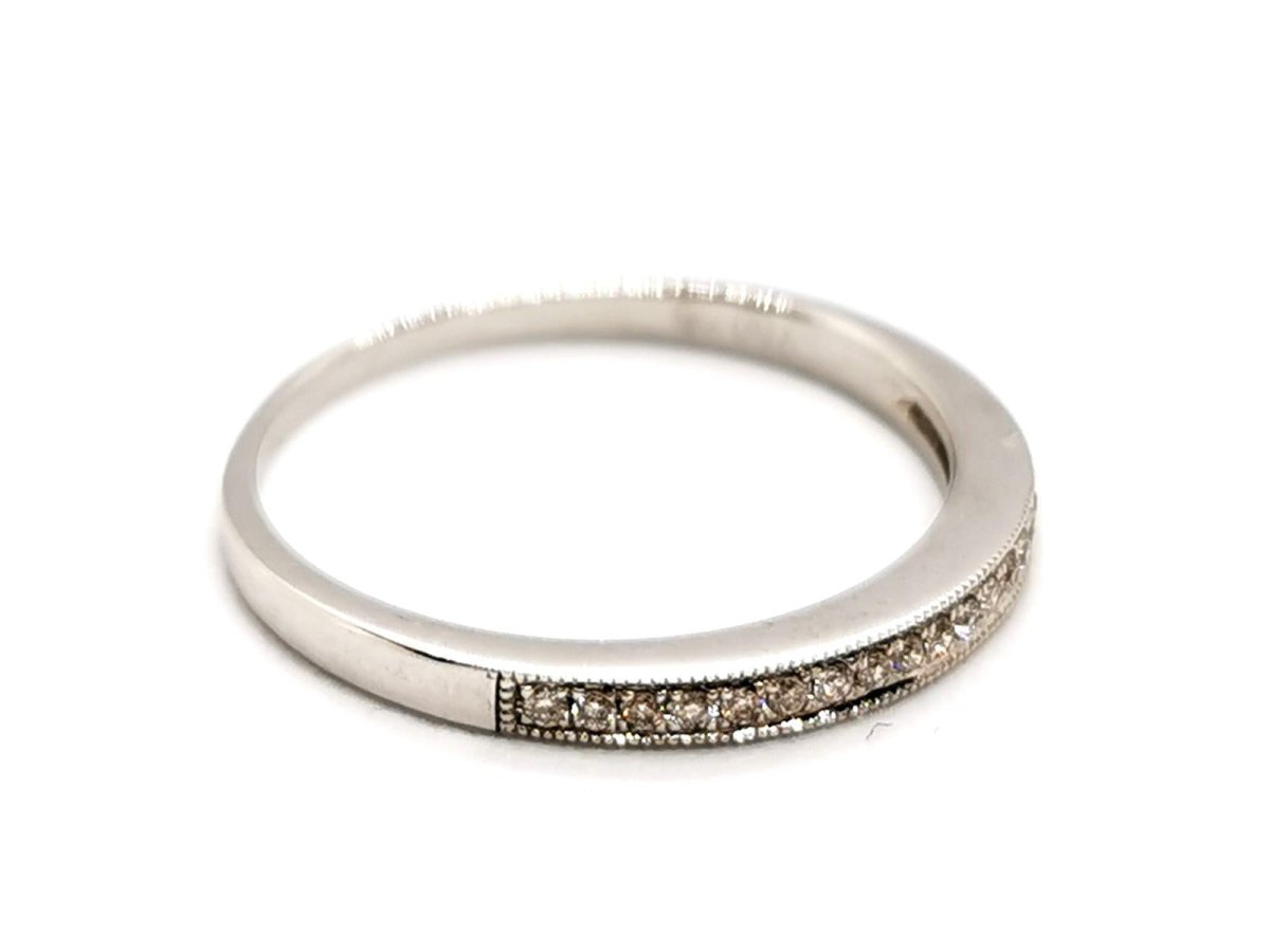 Bague Demi alliance Or blanc Diamant - Castafiore