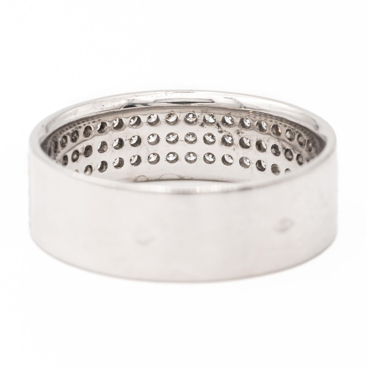 Bague demi alliance Or blanc Diamant - Castafiore