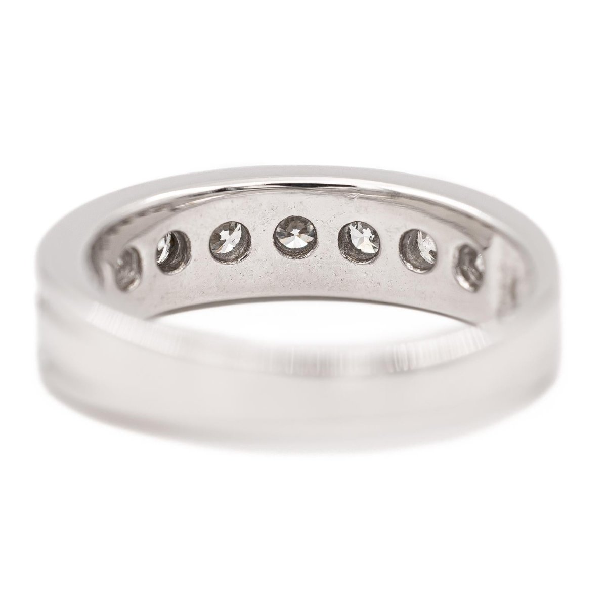 Bague demi alliance Or blanc Diamant - Castafiore