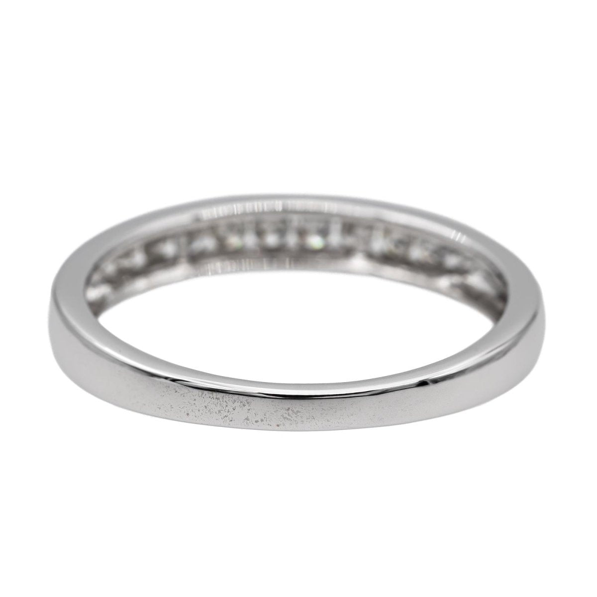 Bague Demi alliance Or blanc Diamant - Castafiore