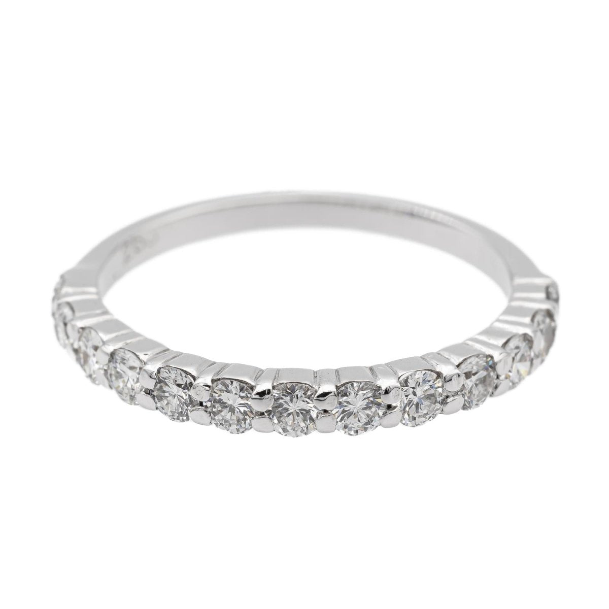 Bague Demi alliance Or blanc Diamant - Castafiore