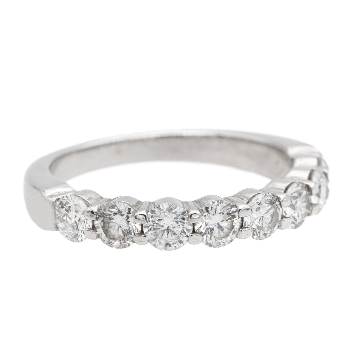 Bague Demi alliance Or blanc Diamant - Castafiore