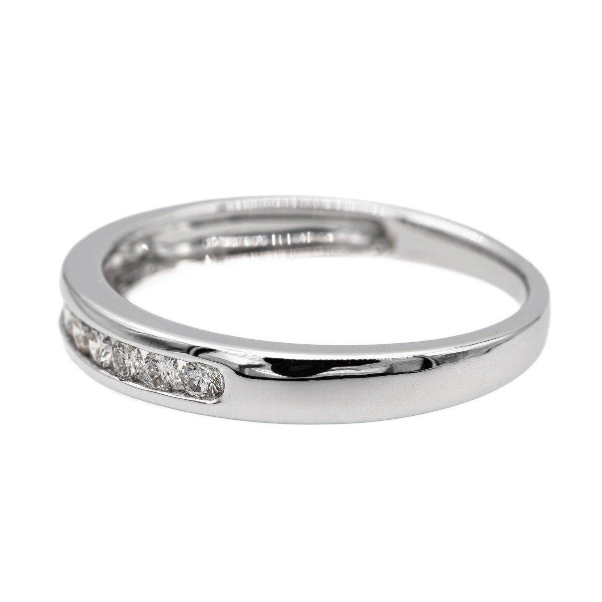 Bague Demi alliance Or blanc Diamant - Castafiore