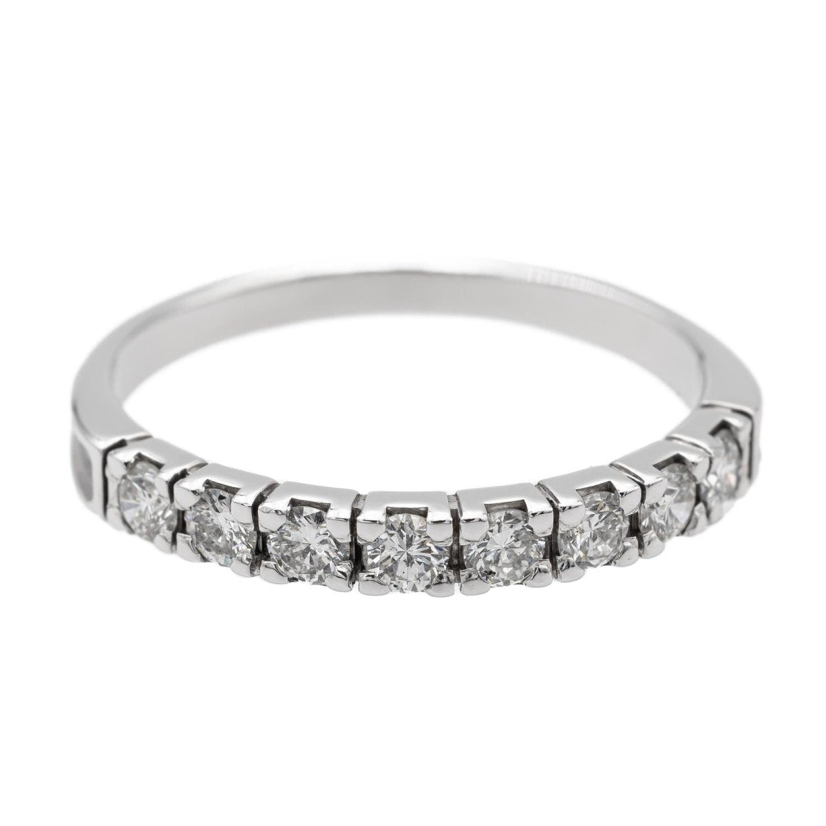 Bague Demi alliance Or blanc Saphir - Castafiore