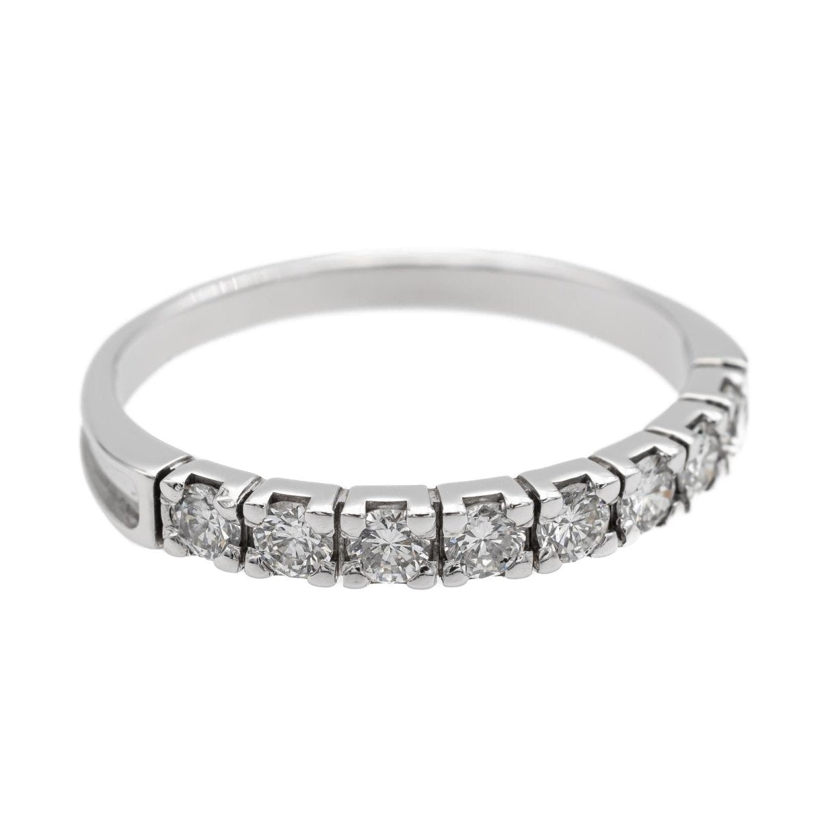 Bague Demi alliance Or blanc Saphir - Castafiore