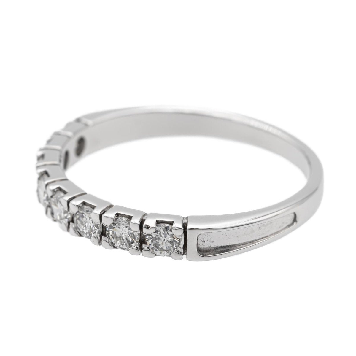 Bague Demi alliance Or blanc Saphir - Castafiore