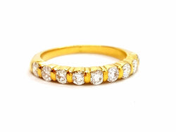 Bague Demi alliance Or jaune Diamant - Castafiore