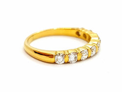 Bague Demi alliance Or jaune Diamant - Castafiore