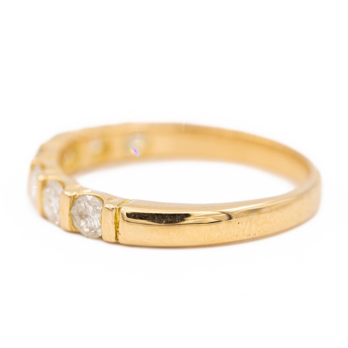 Bague demi alliance Or jaune Diamant - Castafiore