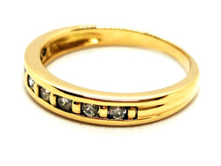 Bague Demi alliance Or jaune Diamant - Castafiore