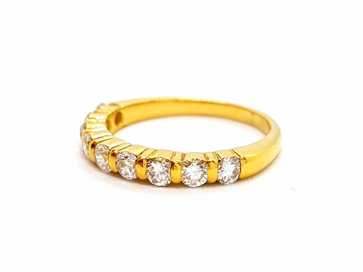Bague Demi alliance Or jaune Diamant - Castafiore