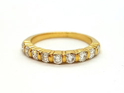 Bague Demi alliance Or jaune Diamant - Castafiore