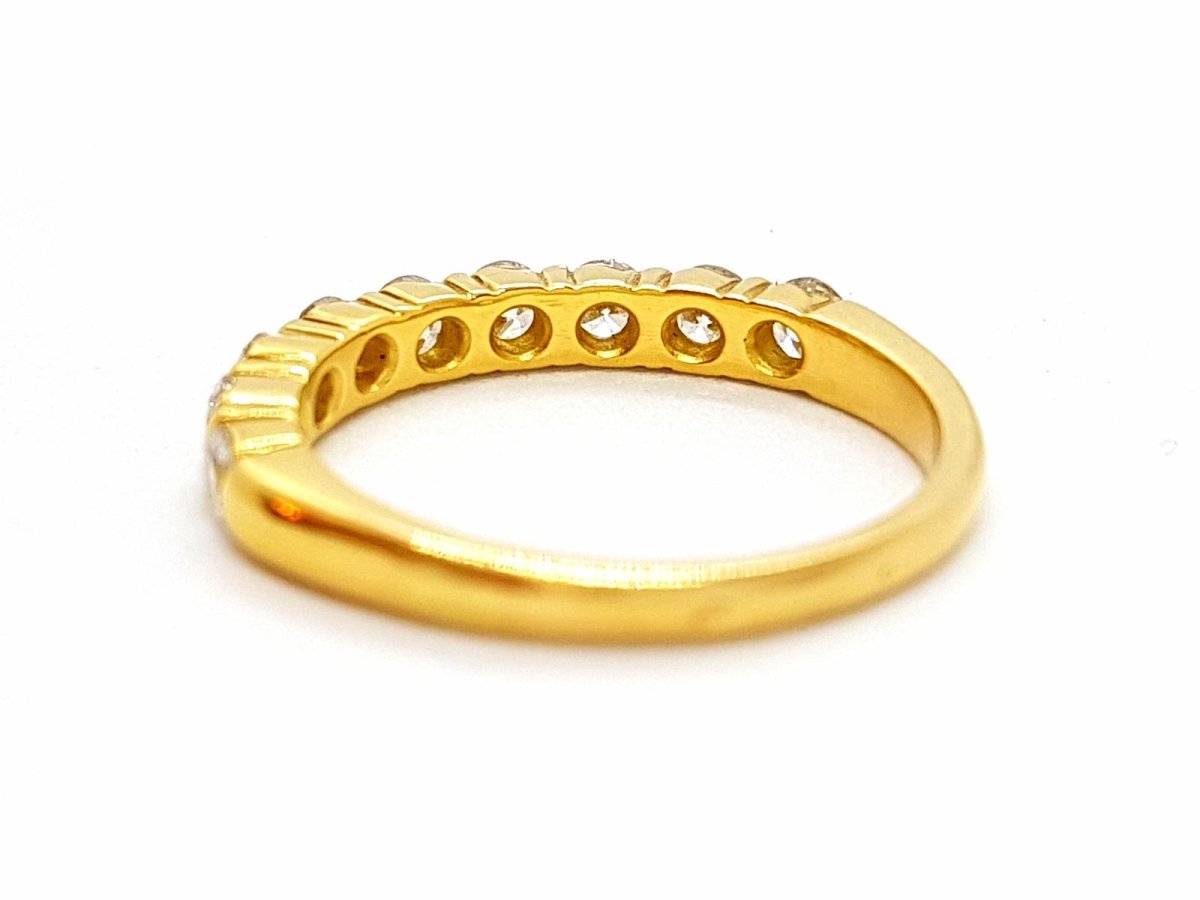 Bague Demi alliance Or jaune Diamant - Castafiore