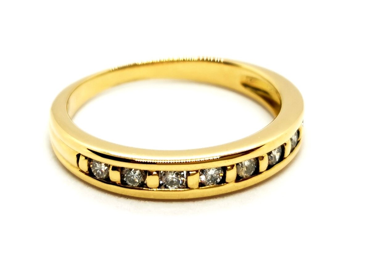 Bague Demi alliance Or jaune Diamant - Castafiore