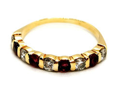 Bague Demi alliance Or jaune Rubis - Castafiore